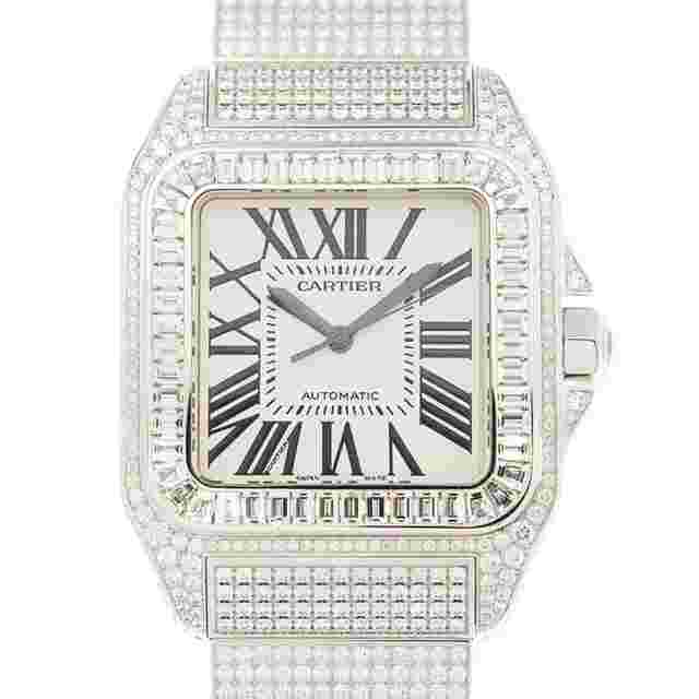 Cartier Santos Automatic Diamond White Dial Men's Watch HPI00197
