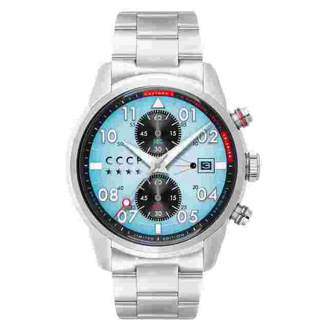 CCCP Sputnik Chronograph Quartz Blue Dial Men's Watch CP-7098-44