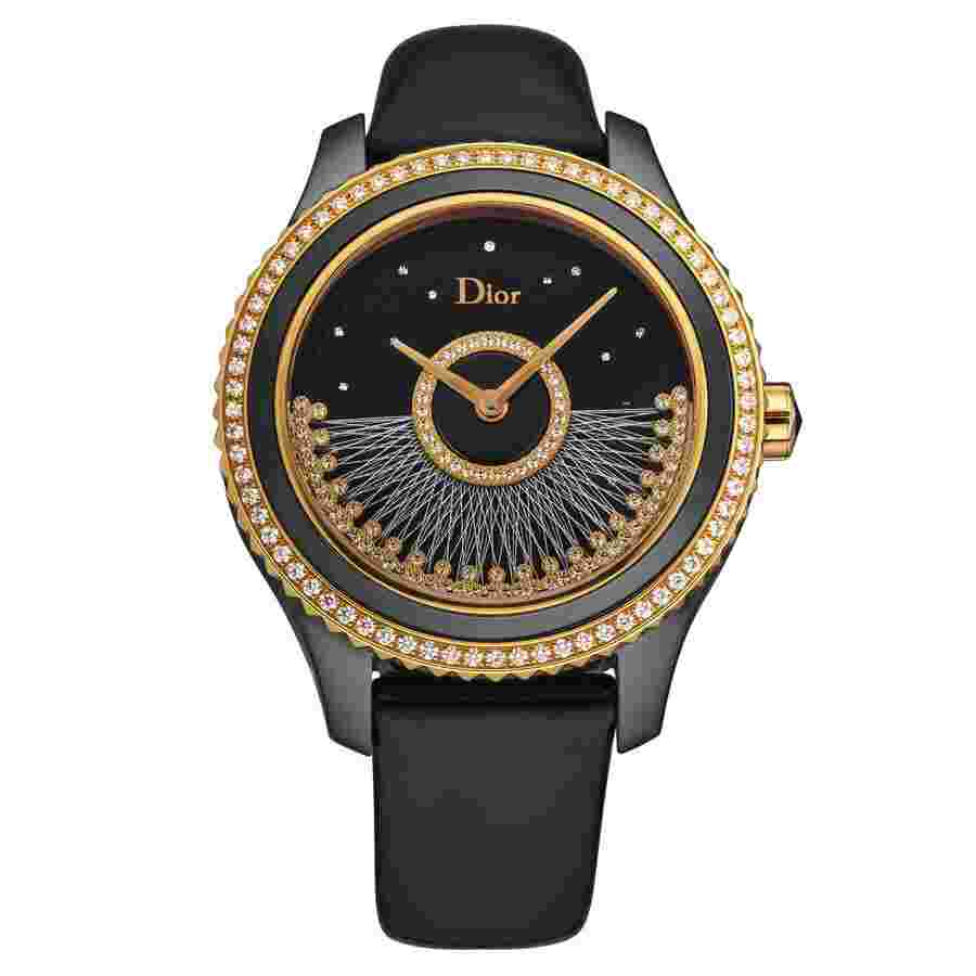 Dior Grand Bal Diamond Black Dial Set with Diamonds & Rose Gold Accents Dial Ladies Watch CD124BH4A001