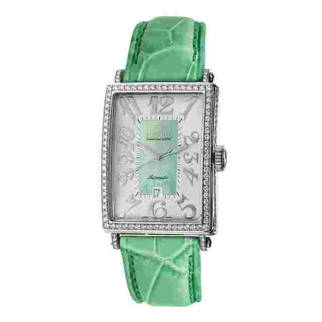 Gevril Avenue of Americas Automatic Diamond Silver/Light Green Dial Ladies Watch 6206NV