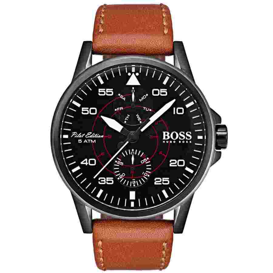 Hugo Boss Pilot Aviator Quartz Black Dial Men's Watch 1513517