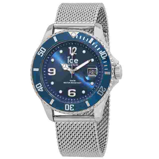 Ice Quartz Blue Dial Stainless Steel Mesh Men's Watch 017667