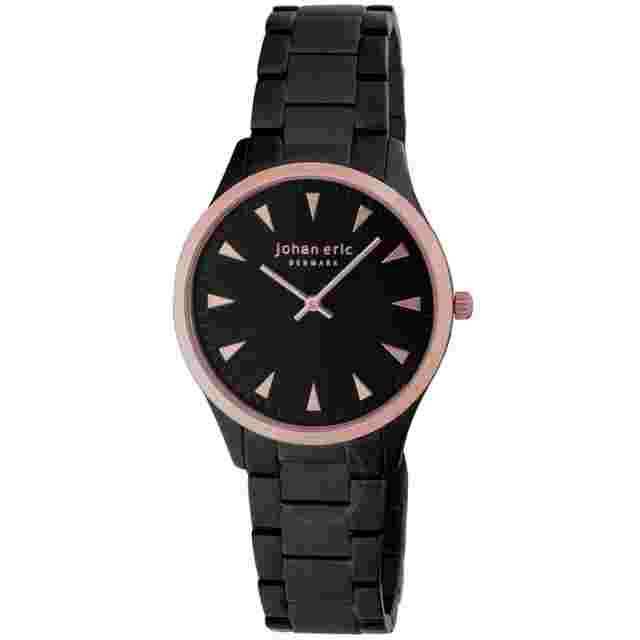 Johan Eric Helsingor Black and Rose Gold-tone Steel Bracelet Men's Watch JE9000-10-007B