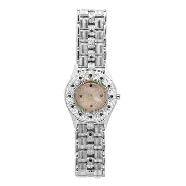 Mauboussin R.63683 Womens Quartz Watch 18K White Gold MOP Dial Diamond/Sapphire