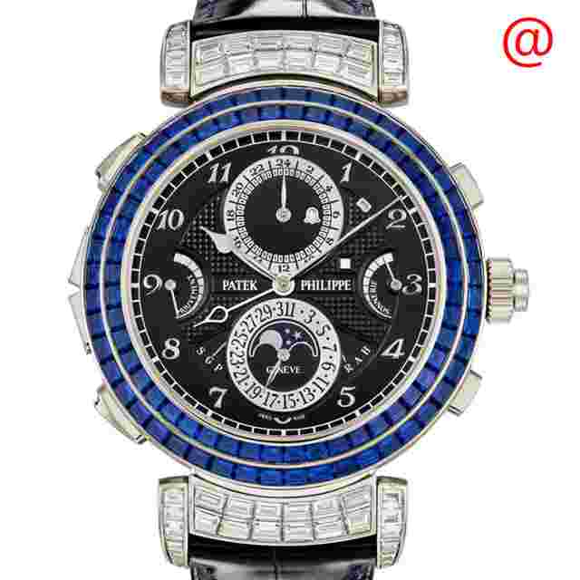 Patek Philippe Grand Complications Perpetual Alarm Hand Wind Black Dial Men's Watch 6300-401G-001