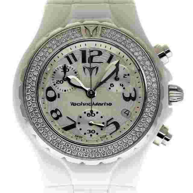 Pre-owned Technomarine Technodiamond Chronograph Silver Dial Ladies Watch DTC55C