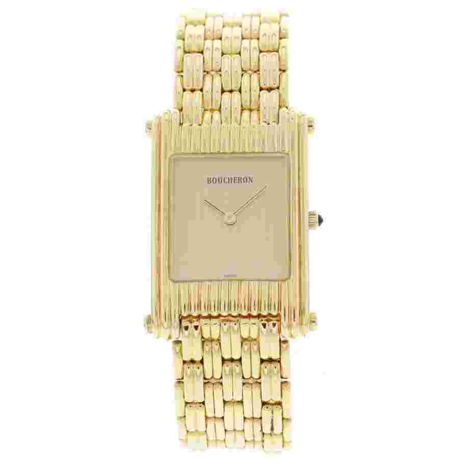 Pre-owned Boucheron Reflet Gold Tone Dial Men's Watch A256 / 2174