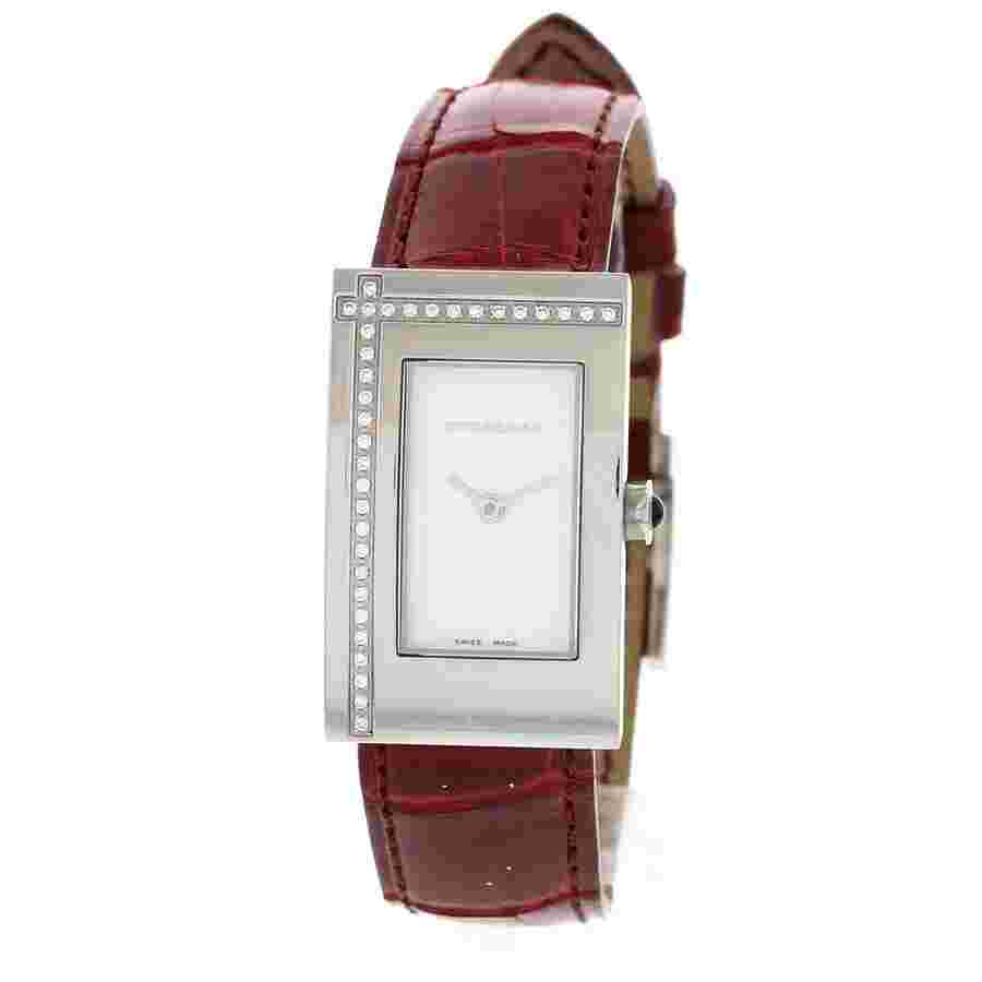 Pre-owned Burberry Quartz Diamond White Dial Ladies Watch BU5502