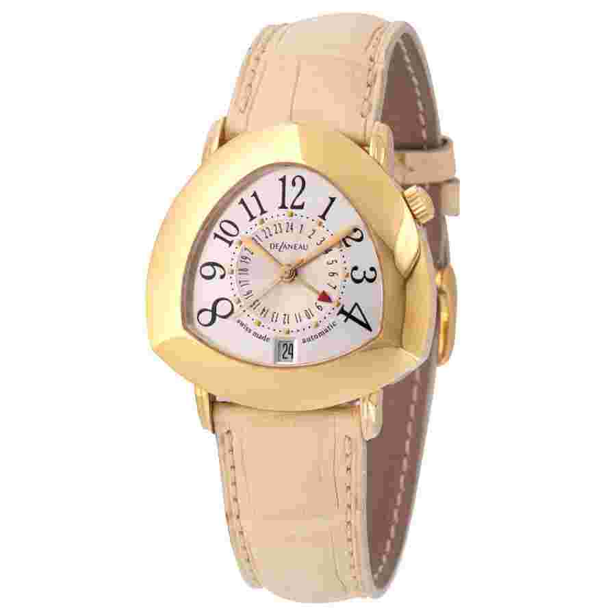 Pre-owned DeLaneau Starmaster Triangle-shaped White Dial Ladies Watch