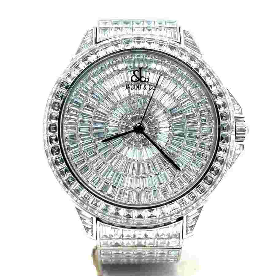 Pre-owned Jacob & Co. Royal Baguette Automatic Diamond Men's Watch Royal Baguette