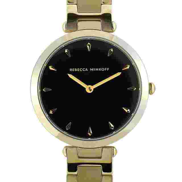 Rebecca Minkoff Nina Quartz Black Dial Gold-tone Ladies Watch 200277