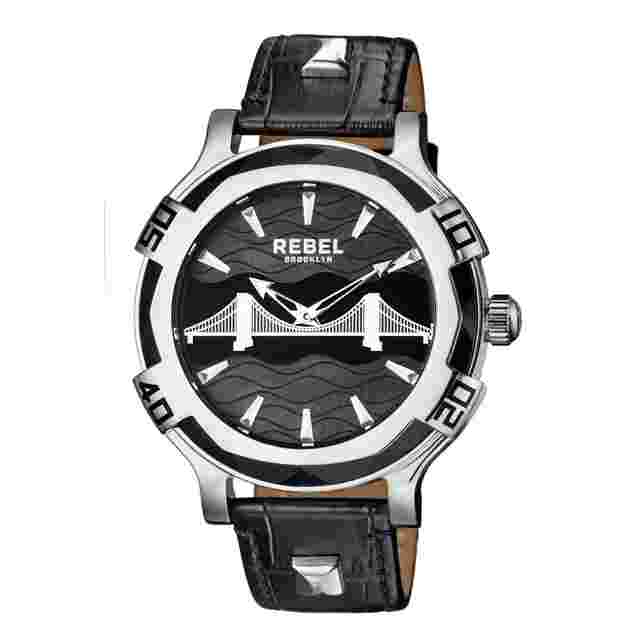 Rebel Brooklyn Bridge Black Dial Men's Watch RB102-4071
