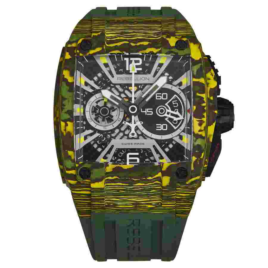 Rebellion Re-Volt Chronograph Automatic Black Dial Men's Watch RB.REV.CH.CA.TXS