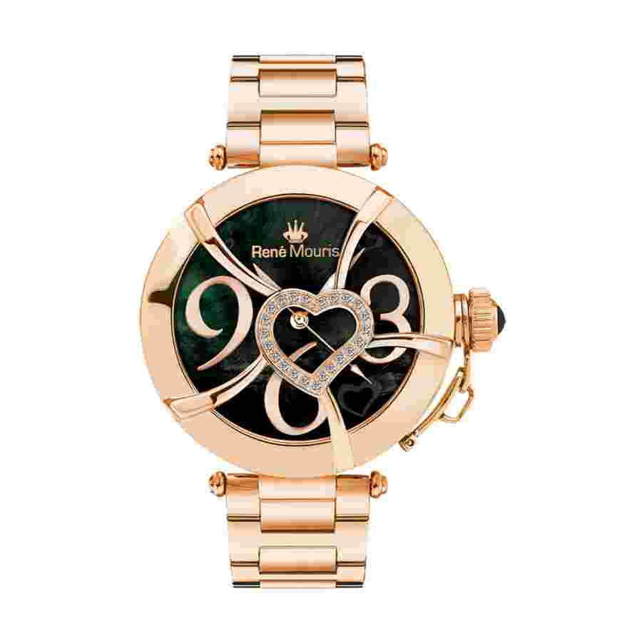 Rene Mouris Coeur D'Amour Black Mother of Pearl Dial Ladies Watch 50102RM8