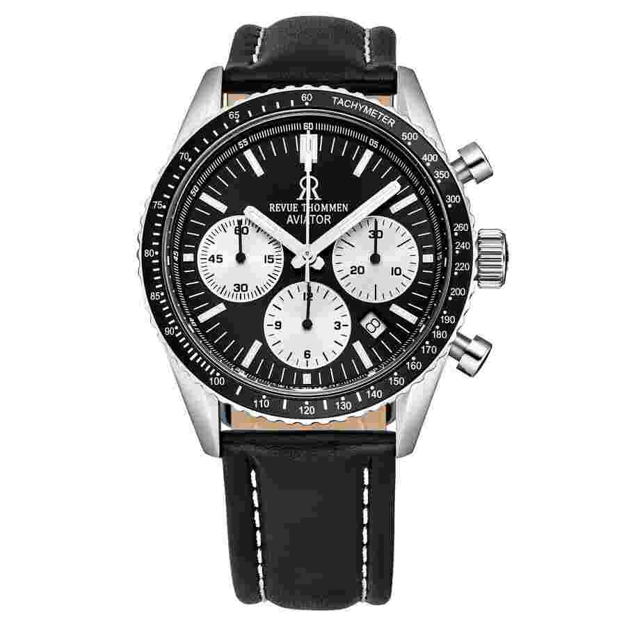 Revue Thommen Aviator Chronograph Automatic Black Dial Men's Watch 17000.6534