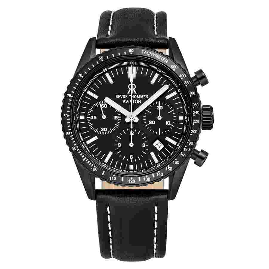 Revue Thommen Aviator Chronograph Automatic Black Dial Men's Watch 17000.6577