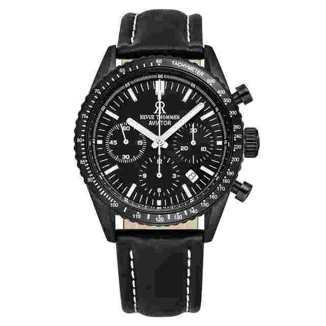 Revue Thommen Aviator Chronograph Automatic Black Dial Men's Watch 17000.6577