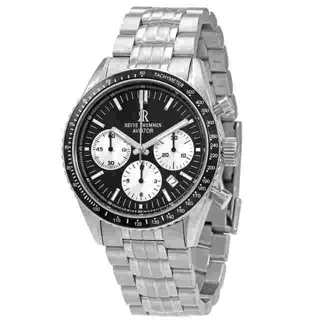 Revue Thommen Aviator Chronograph Automatic Black Dial Men's Watch 17000.6134