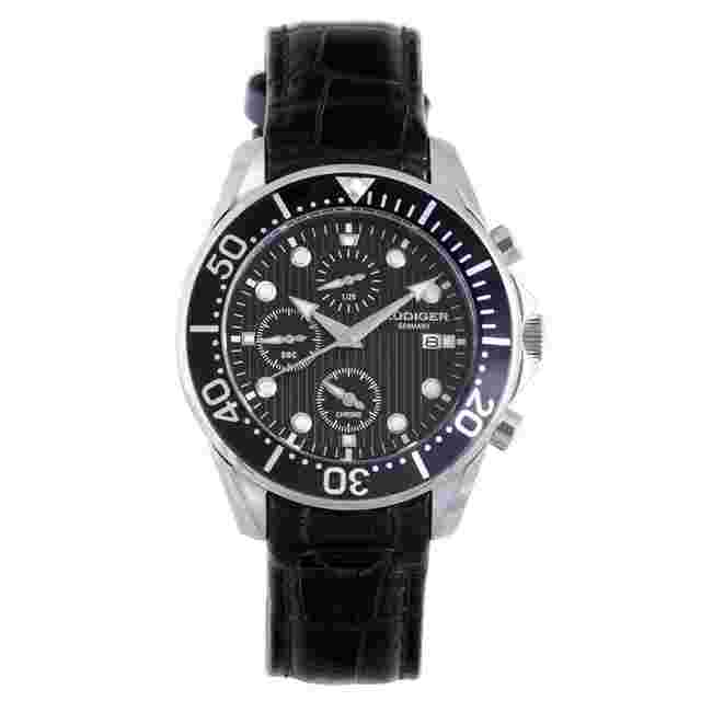 Rudiger Chemnitz Chronograph Black Dial Men's Watch R2001-04-007L