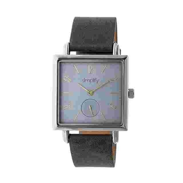 Simplify The 5000 Grey Dial Charcoal Leather Watch SIM5006