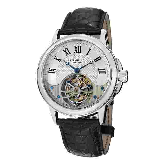 Stuhrling Original Tourbillon Hand Wind Silver Dial Men's Watch M16844