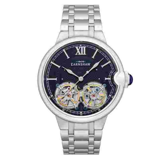 Thomas Earnshaw Barallier Dual Open Heart Automatic Blue Dial Men's Watch ES-8266-22