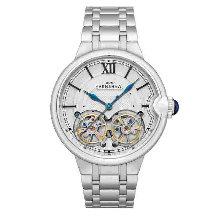 Thomas Earnshaw Barallier Dual Open Heart Automatic Silver Dial Men's Watch ES-8266-11