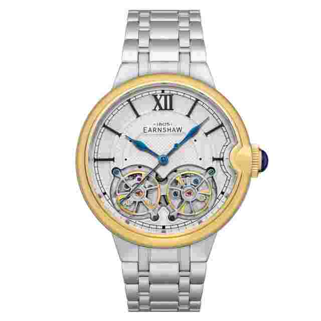 Thomas Earnshaw Barallier Dual Open Heart Automatic Silver Dial Men's Watch ES-8266-44