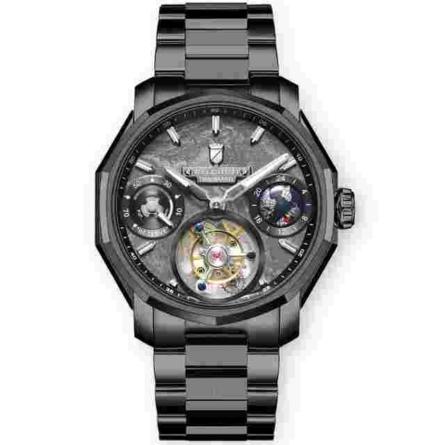 Waldhoff Continental Tourbillon Hand Wind Grey Dial Men's Watch Continental Black