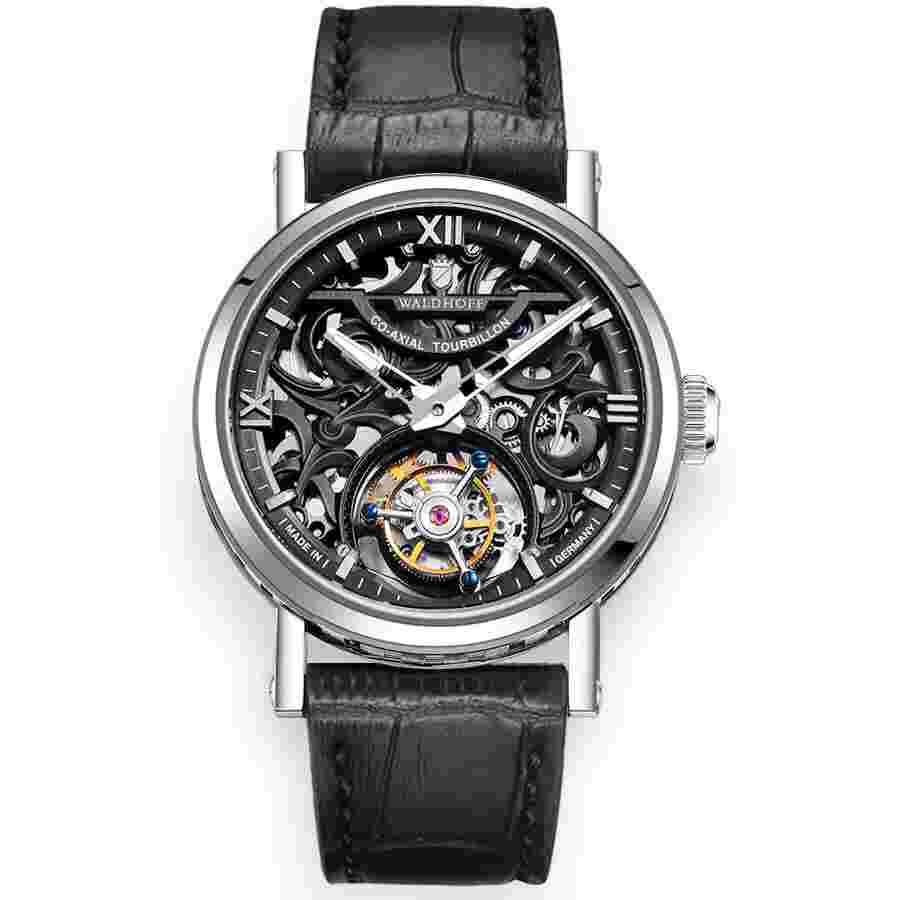 Waldhoff Metropolis Tourbillon Hand Wind Black Dial Men's Watch Metropolis Obsidian Black