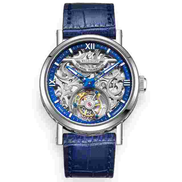 Waldhoff Metropolis Tourbillon Hand Wind Silver Dial Men's Watch Waldhoff Metropolis Royal Blue
