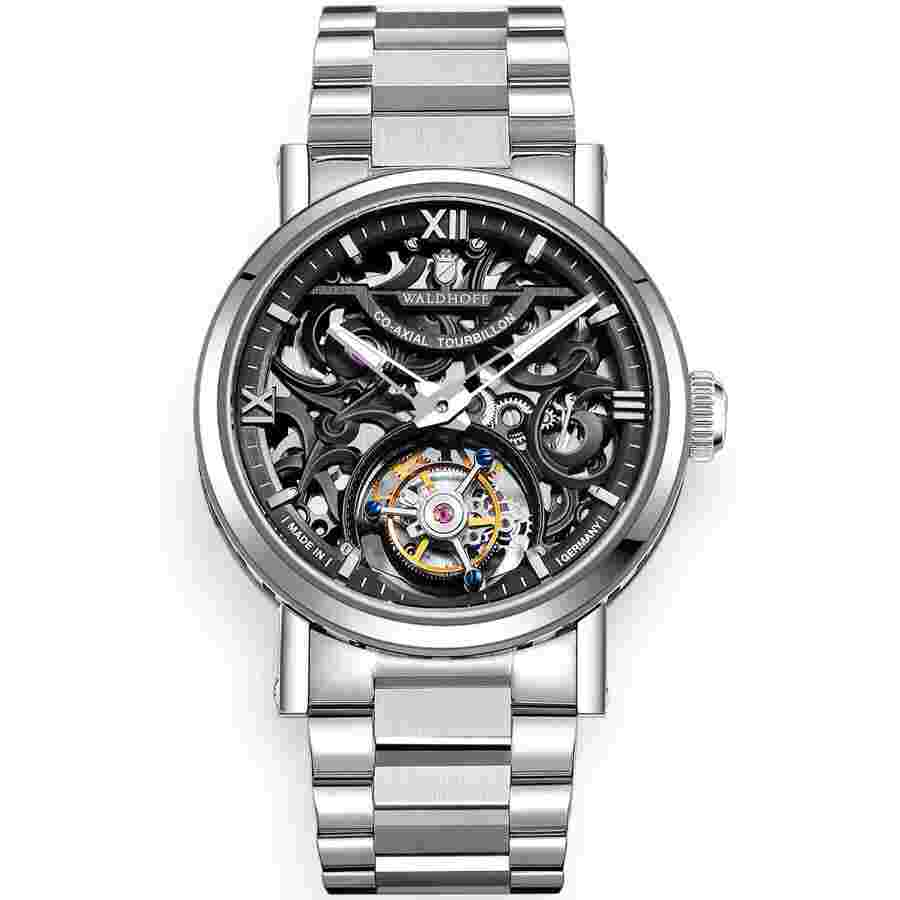 Waldhoff Metropolis Tourbillon Hand Wind Black Dial Men's Watch MW-18BL