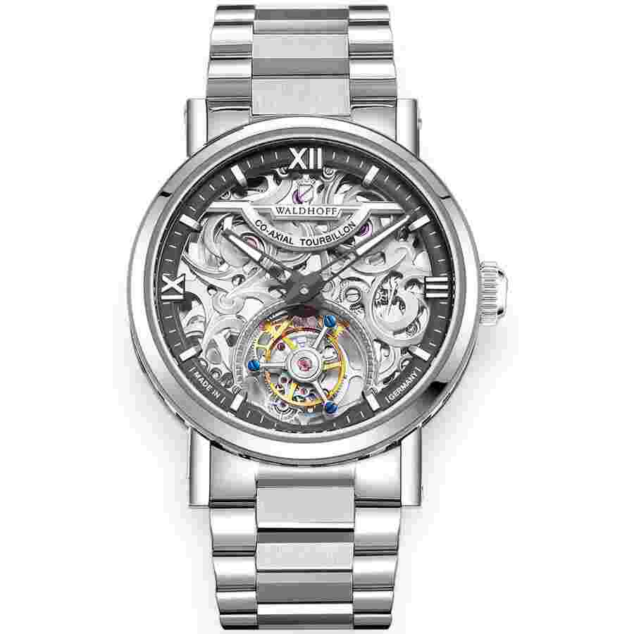 Waldhoff Metropolis Tourbillon Hand Wind Silver Dial Men's Watch MW-18AL