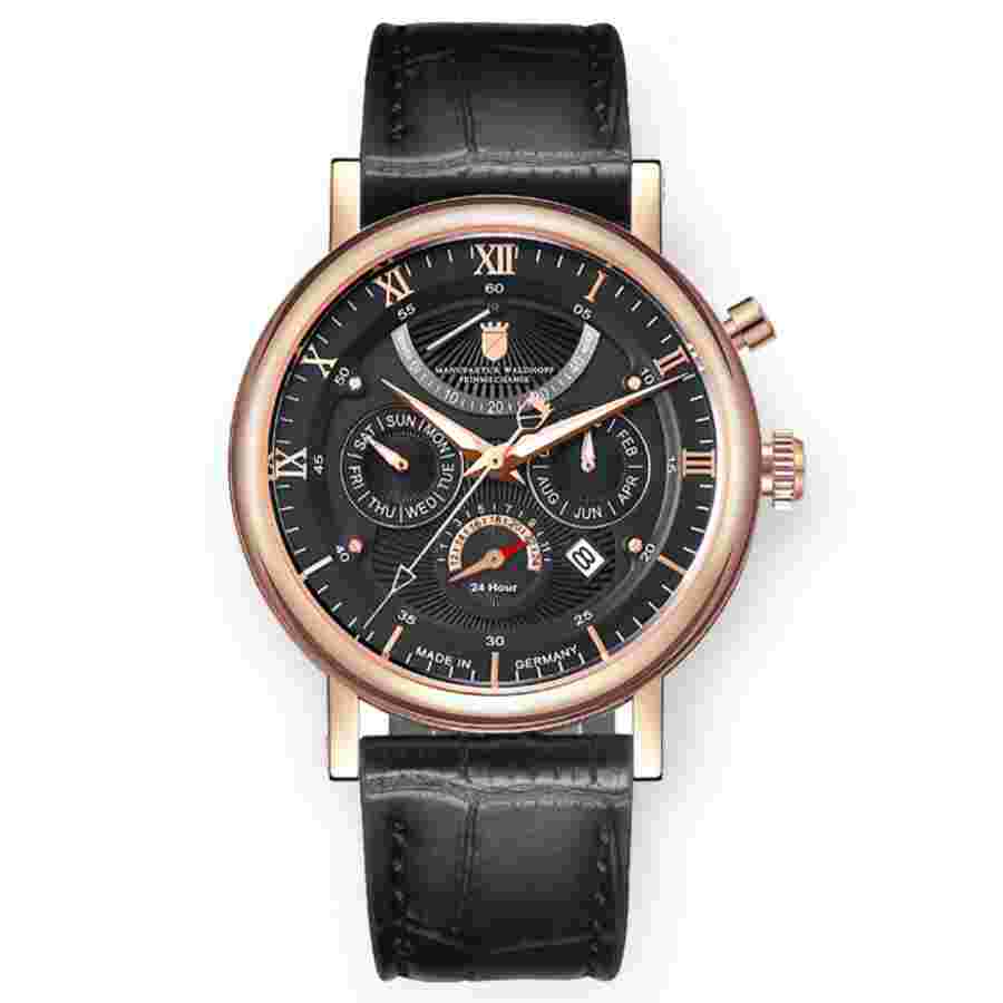 Waldhoff Multimatic Rose Gold Obsidian Black Automatic Black Dial Men's Watch 03D