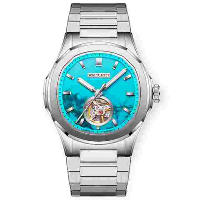 Waldhoff Navigator Automatic Turquoise Mother of Pearl Dial Men's Watch MW-22-TT