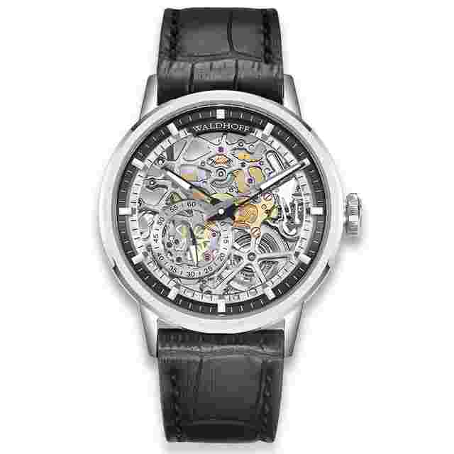 Waldhoff Pioneer Automatic Black Dial Men's Watch Waldhoff Pioneer Carbon Silver