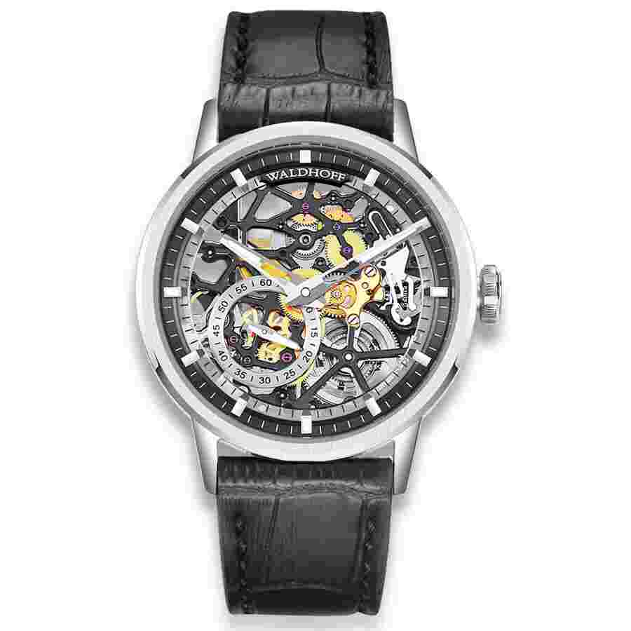 Waldhoff Pioneer Automatic Black Dial Men's Watch Waldhoff Pioneer Obsidian