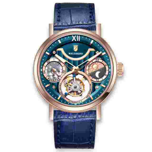 Waldhoff Ultramatic II Tourbillon Hand Wind Blue Dial Men's Watch Ultramatic II Royal Blue RG