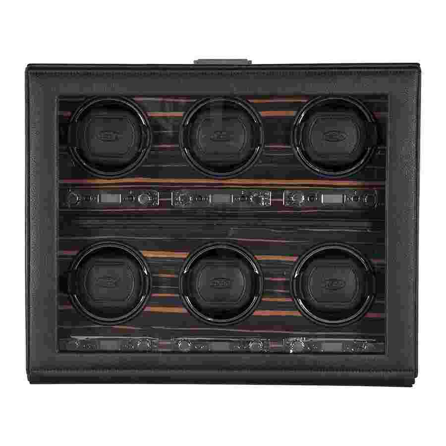Wolf Roadster Module 2.7 Roadster Six Ebony Watch Winder with Cover 459256