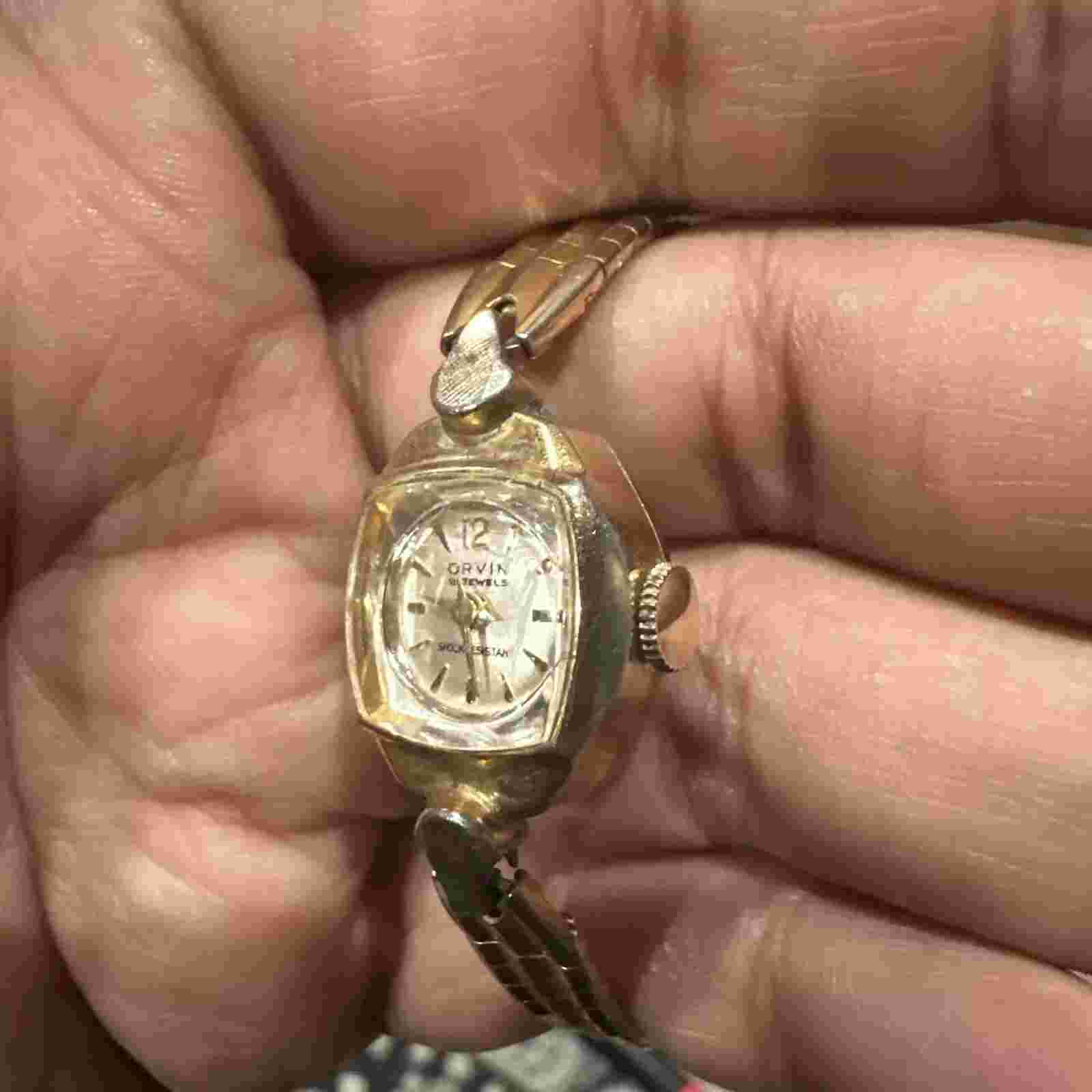 * WORKING* Orvin 21 Jewels Womens Vintage  Watch Mechanical Wind Gold Tone