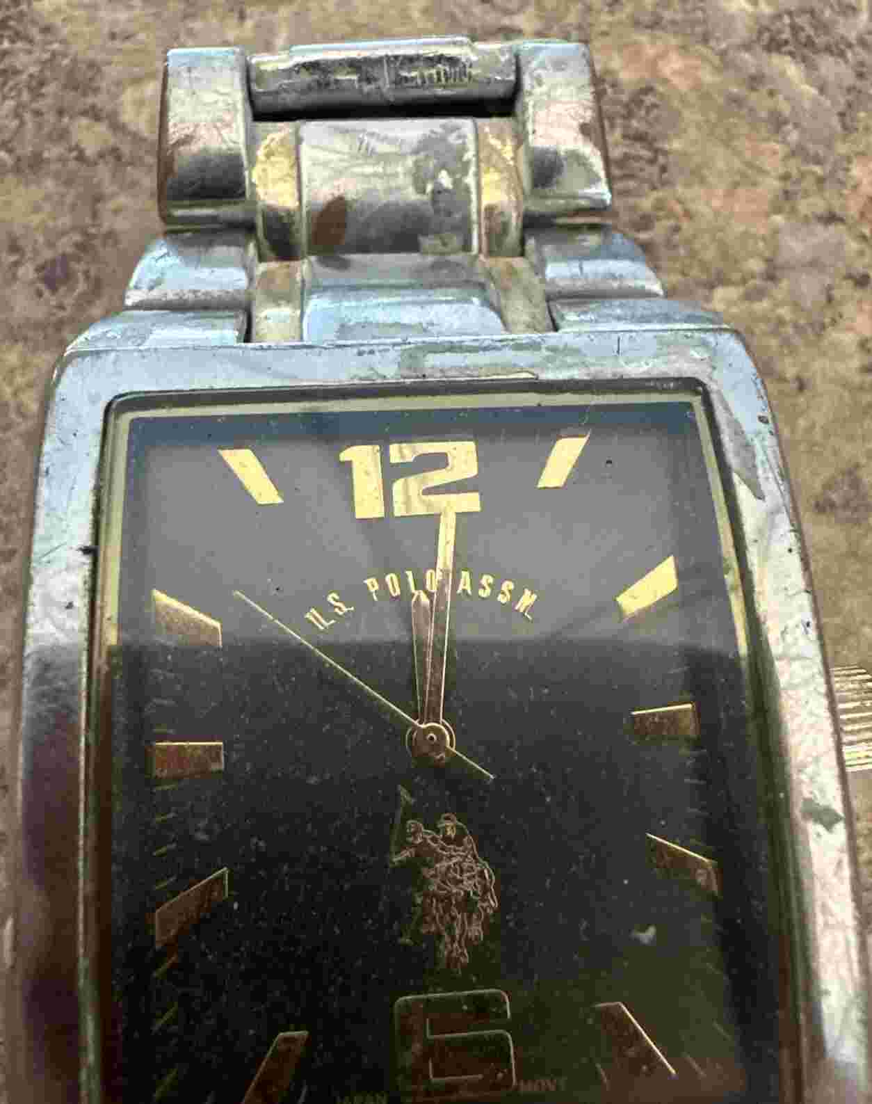 US Polo Assn Mens Two Tone Watch Needs Battery & Band