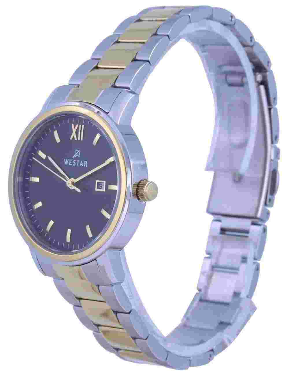 Westar 40245CBN103 Black Two Tone Stainless Steel Quartz Analog 30M Womens Watch