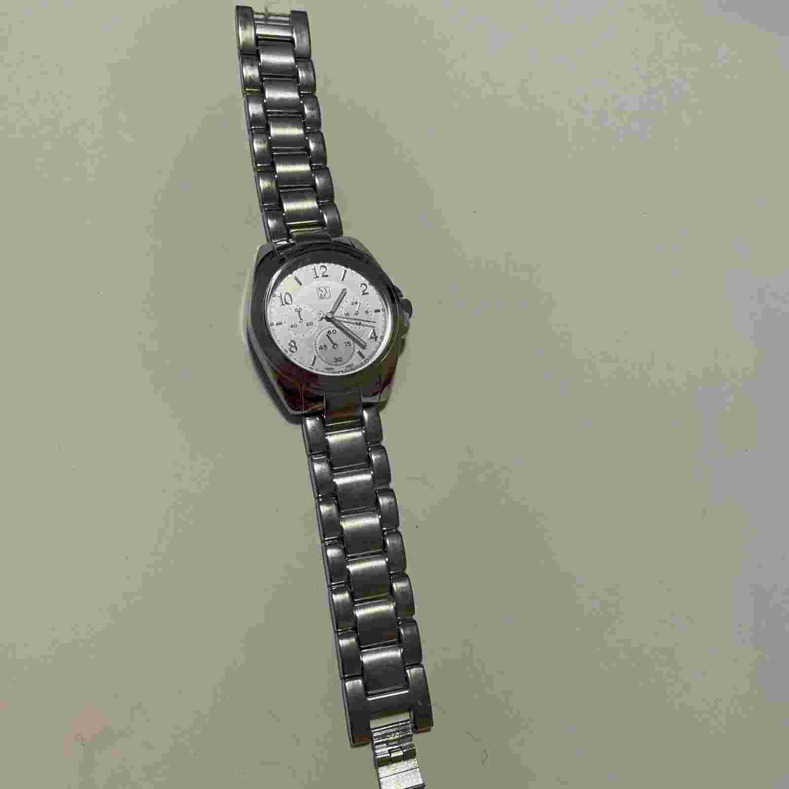 NY&C Men’s Quartz Watch Model 107 Silver Tone New Battery
