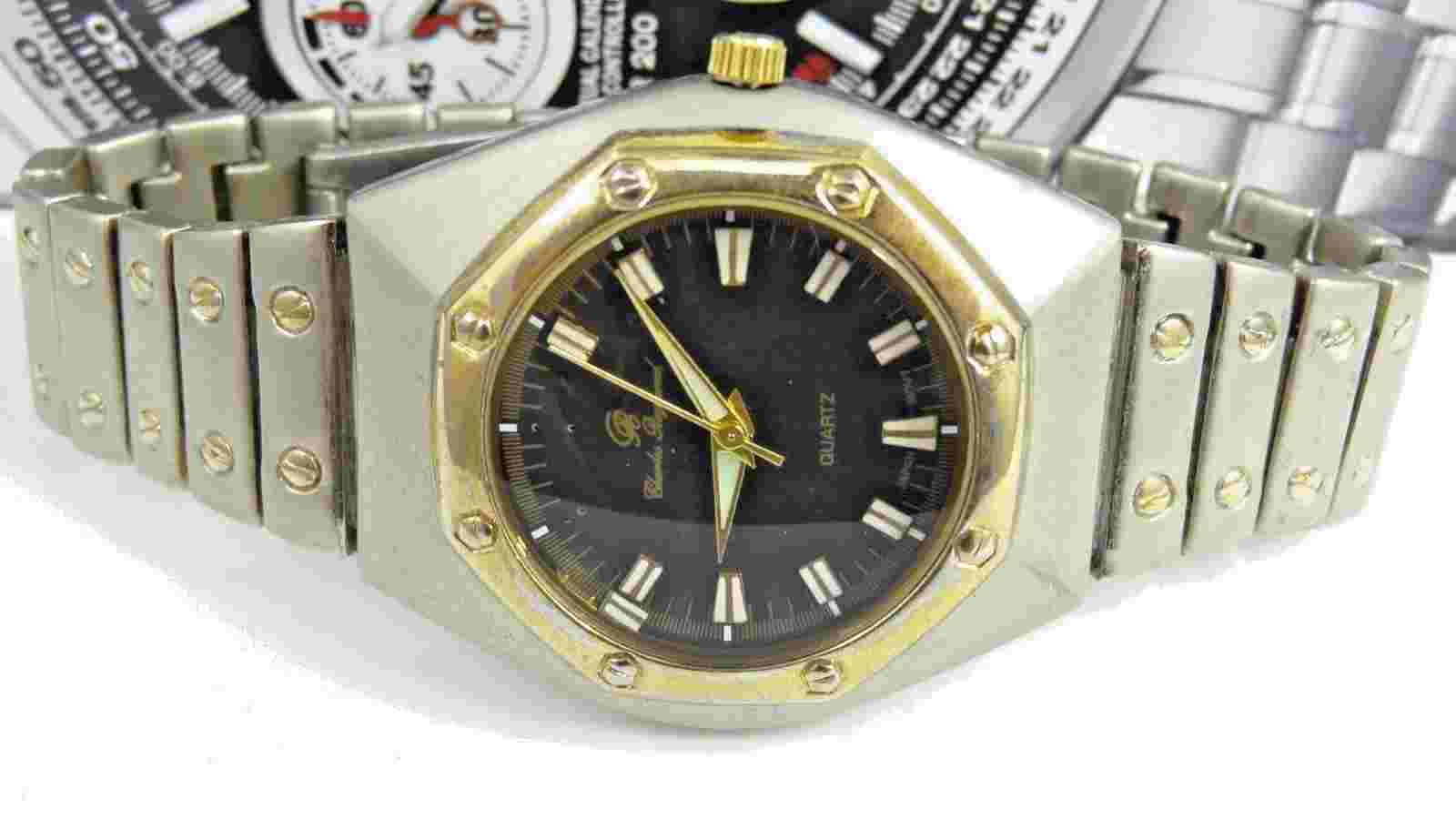 Charles Raymond 55579 Black Dial Silver & Gold Tone Men's Watch