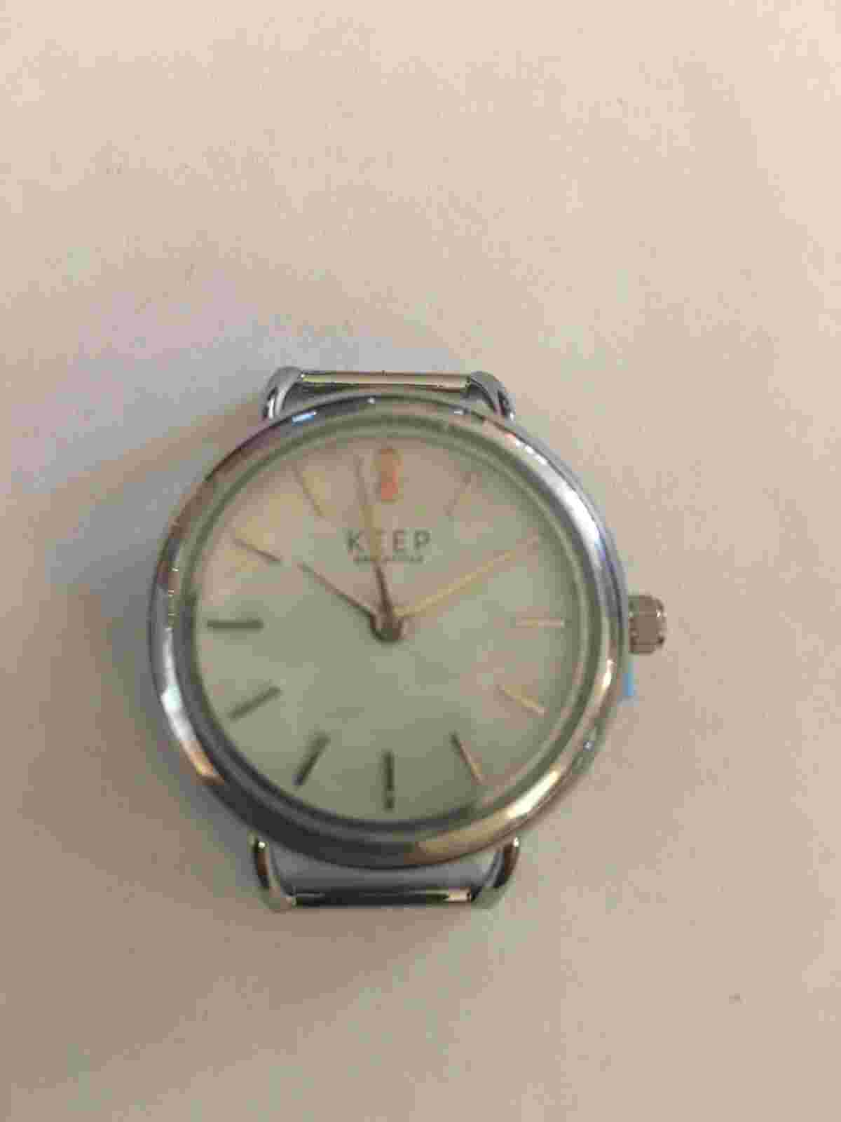 KEEP Collective Sliding Watch Charm Silver Round Face With Battery