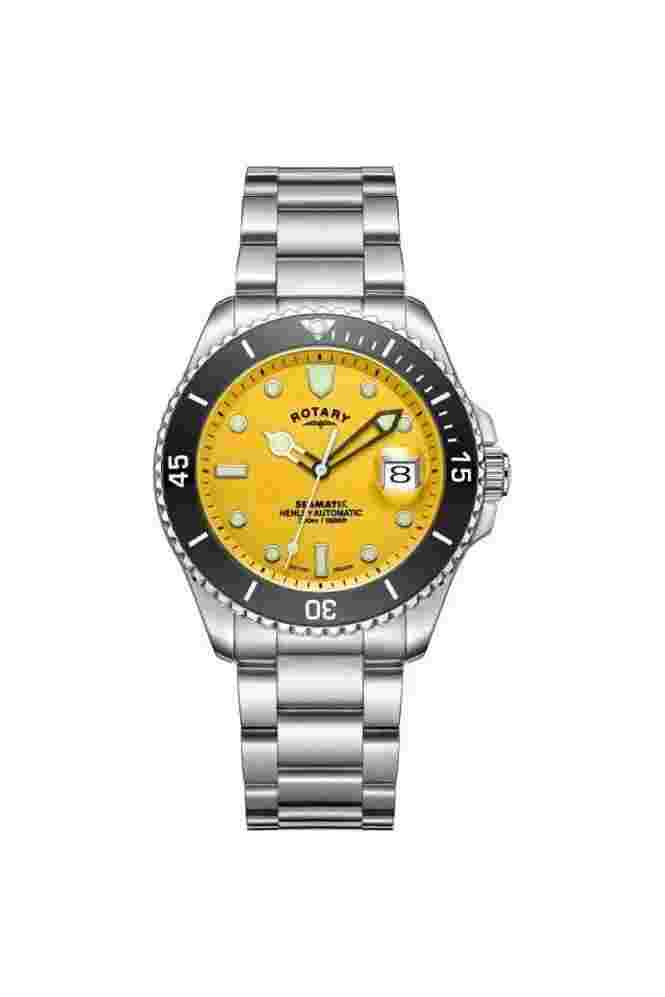 Rotary Henley Seamatic 42mm Stainless Steel Case with stainless Steel Bracelet Men's Wristwatch