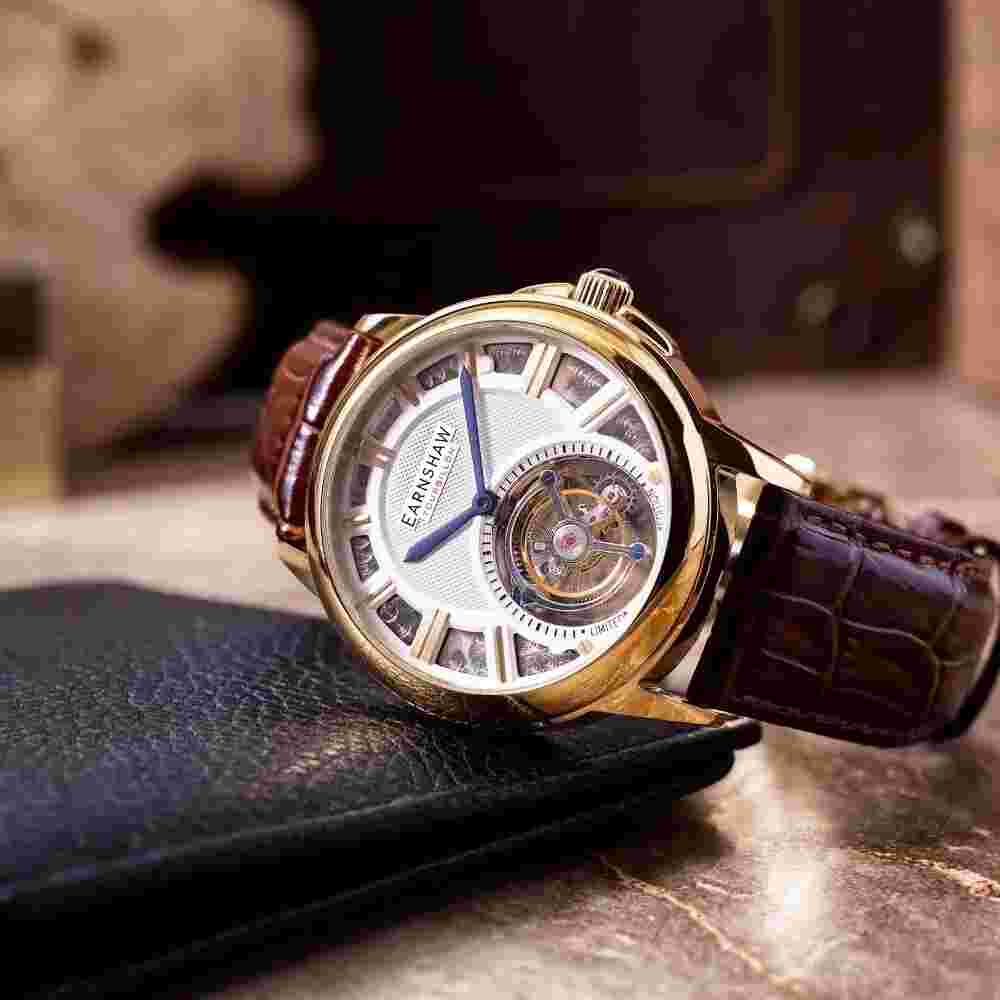 Thomas Earnshaw ES-8239-03 Disraeli Tourbillon Mens Watch 42mm 3ATM