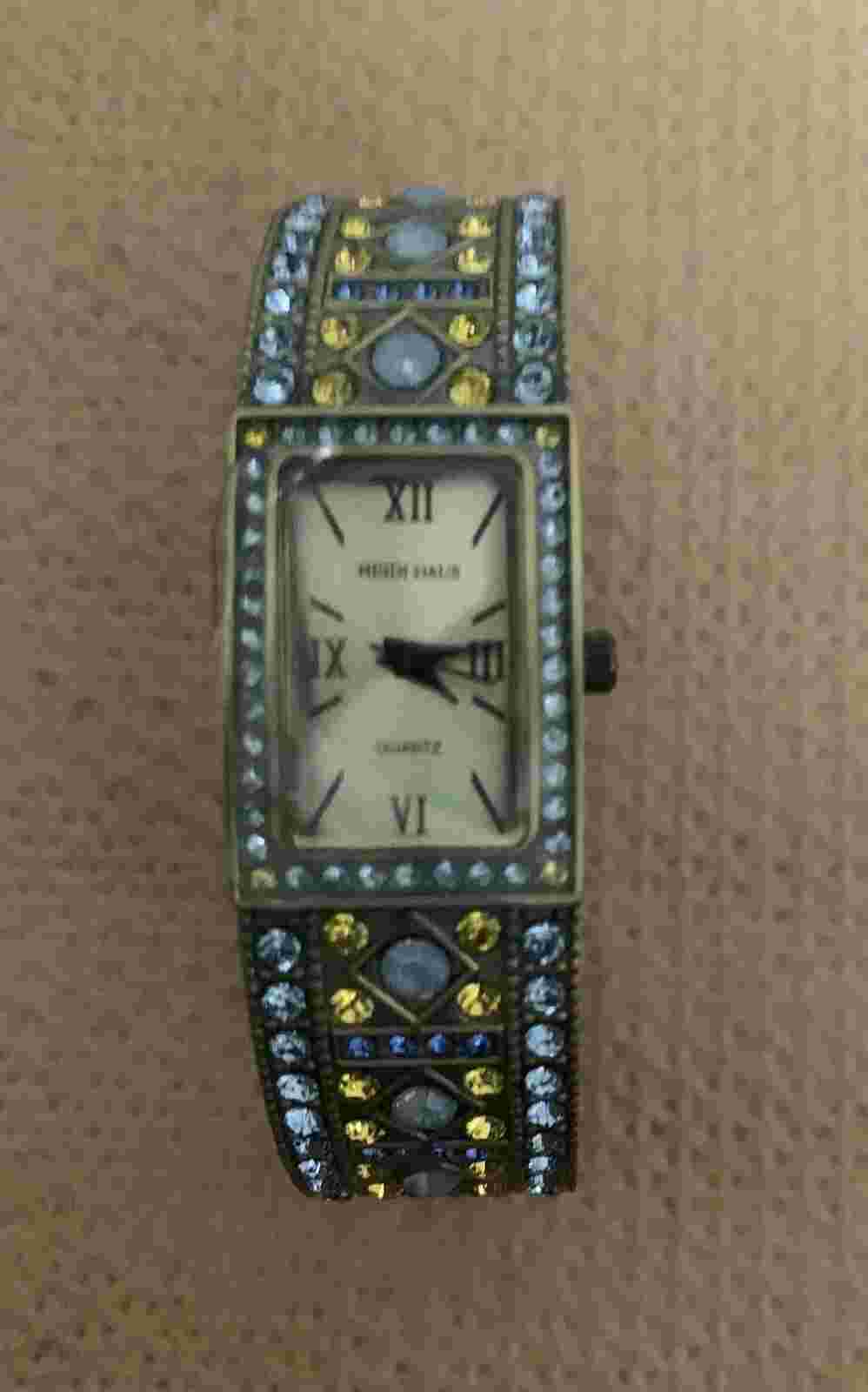 Gorgeous Pair Of Vintage Heidi Daus Woman’s Wristwatches Cuff Bracelets