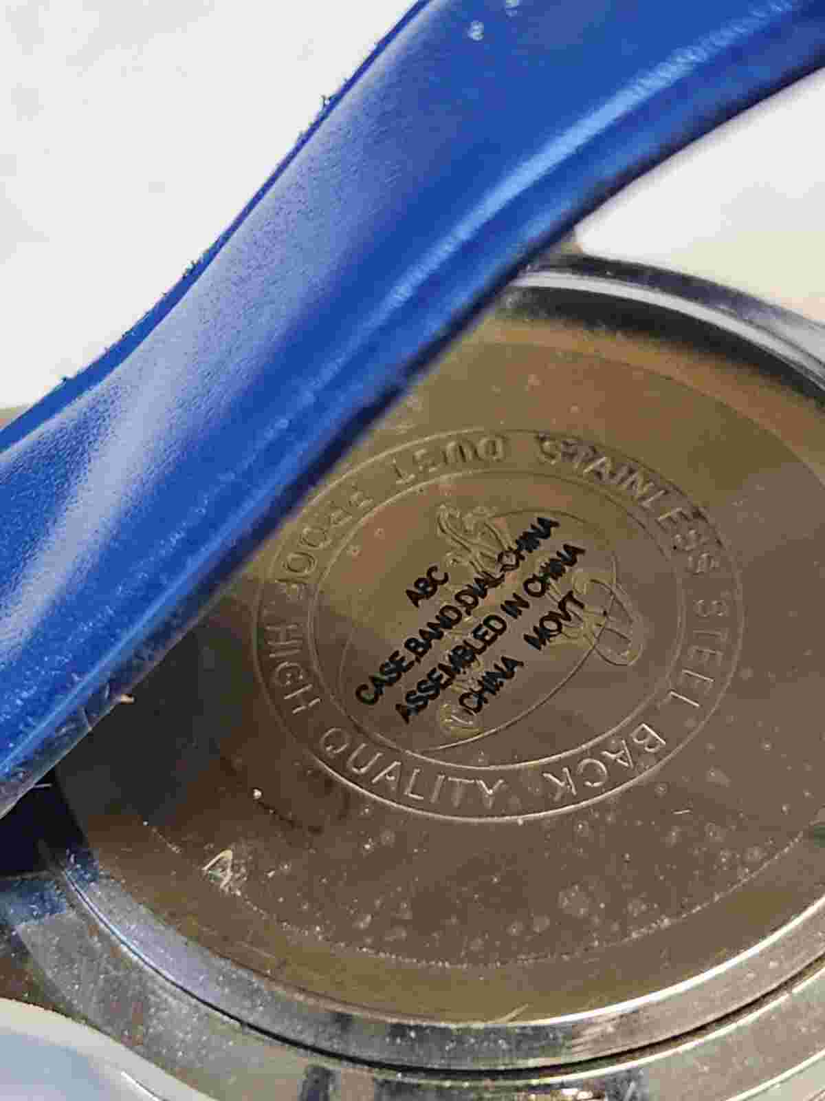 Blue Face Bejeweled Riviera Spinner Watch; Stainless Steel