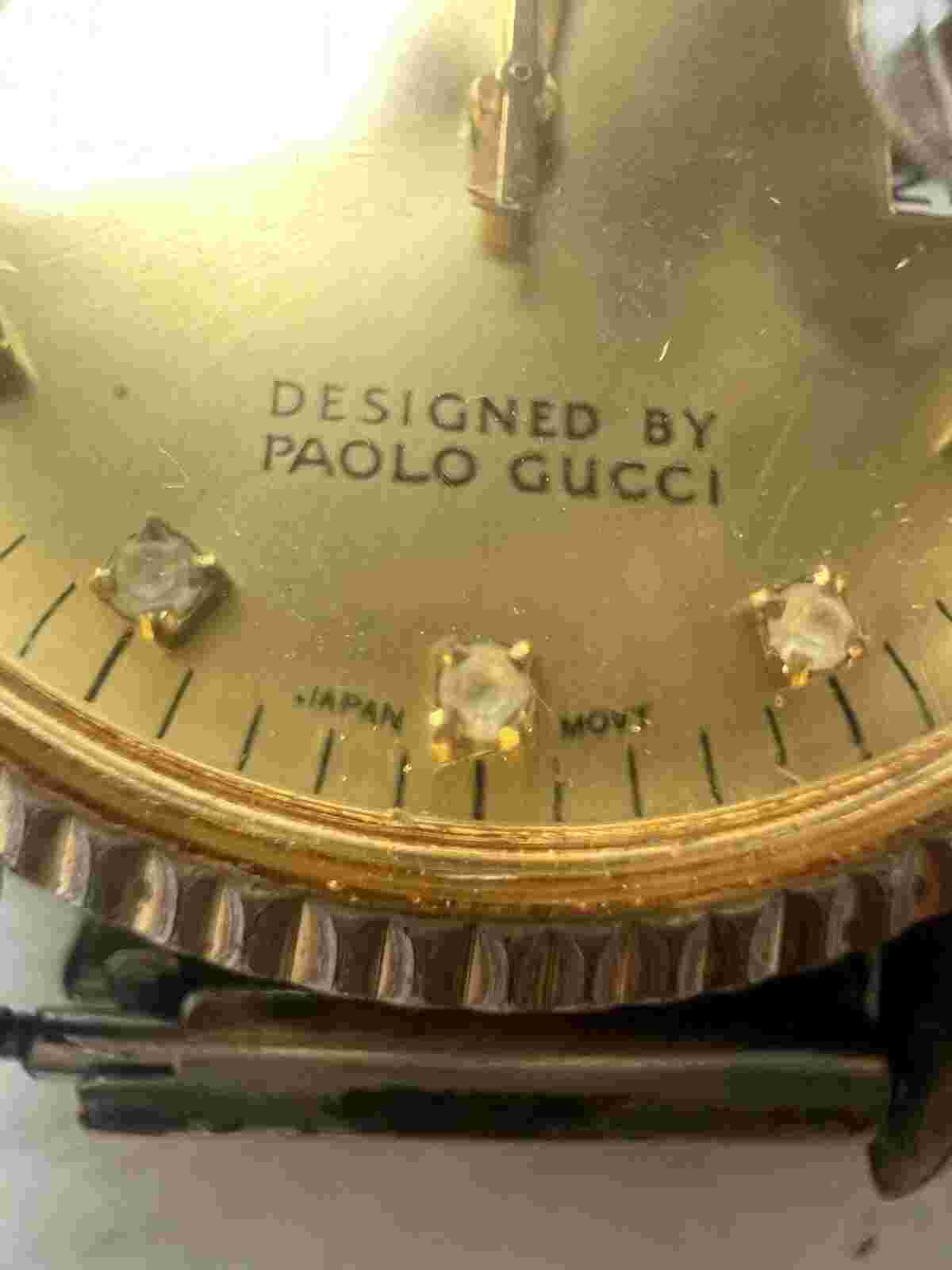 PAOLO GUCCI WATCH GOLD TONE LADIES WORKING